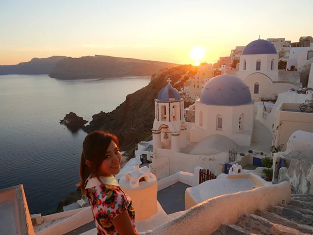 夕日に向かって心の中で吠えるマリーシャ