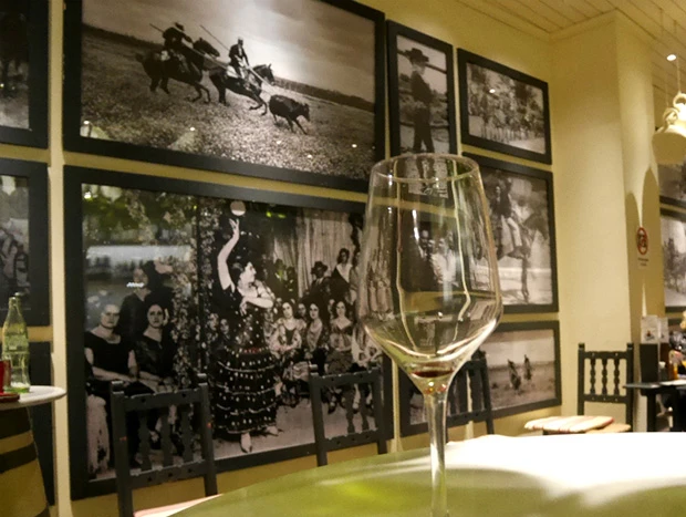 撮影禁止のフラメンコショー。椅子のところに演者が座っているのを想像してください