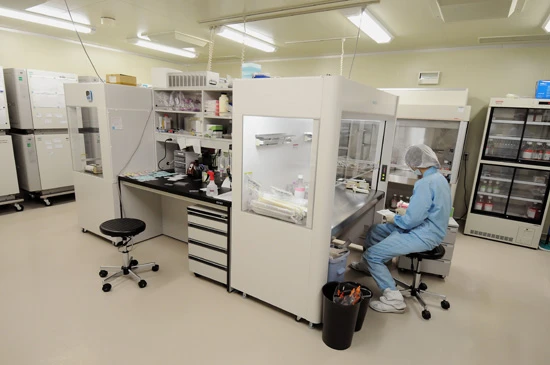 独立した個別空調により管理された空間で、細心の注意を払いながら細胞は加工される(写真提供:株式会社セルバンク)