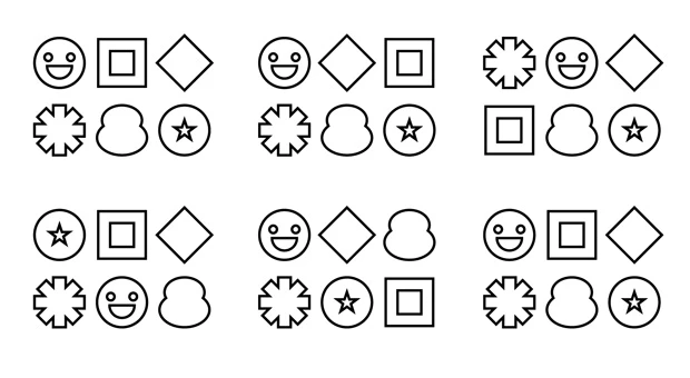 【眼トレ】図形探しトレ顔を動かさずに、目だけで同じ配置の図形を探してください。