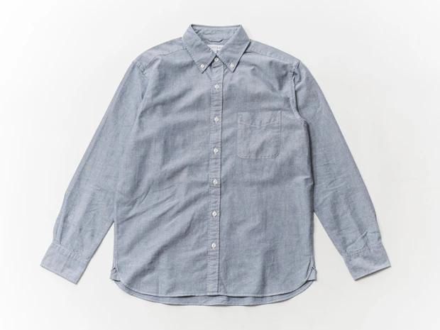A オックス無地ボタンダウンシャツ