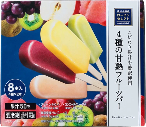 4種の甘熟フルーツバー 44ml×8本 248円