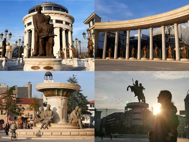 画像でわかるかな？　スタチューがウジャウジャいる街中