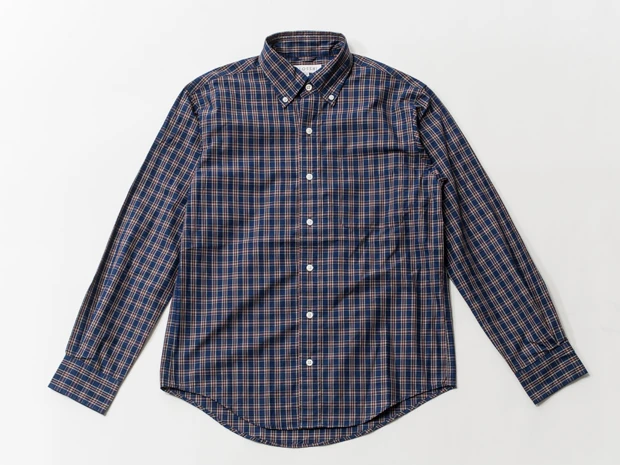 B ポプリンマウンテンチェックシャツ