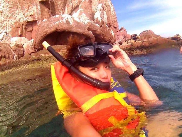 シュノーケリングで参戦!