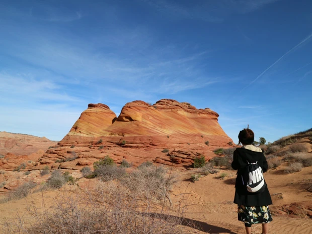 あの岩群の中にウェーブが!