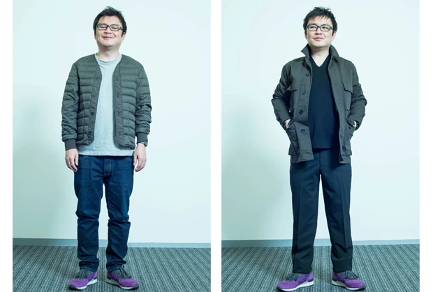 左がビフォア。右がコーディネート後。スラリと細身で脚長になり、グンとあか抜けて見える!(コーディネートの詳細は次ページ)