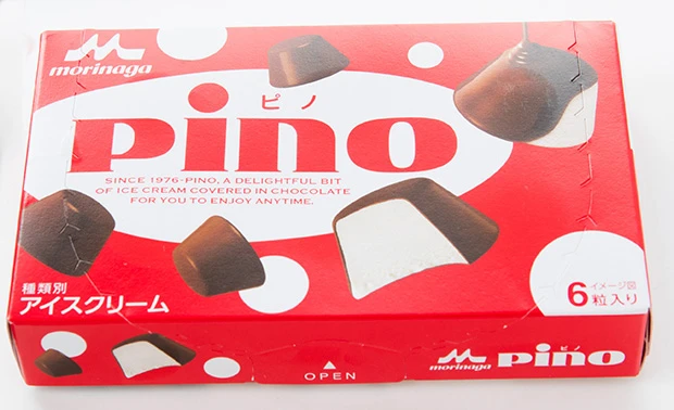 チョコでコーティングされたひと口サイズのアイスが６粒入り。上品な味が魅力