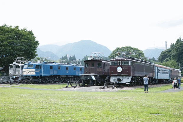 広大な敷地に置かれた30両以上の車両。ここにしかないものも多く、特に電気機関車が充実