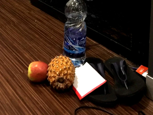 部屋のペンパイナッポーアッポーペン(パイナポーとアポーがペンでつながっています)