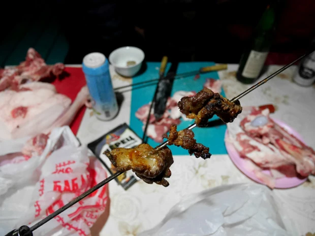 ラム肉のBBQ。見た目はアレですが(笑)、羊だけにうメェ~!