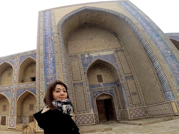 旧市街にあるウルグベク・メドレセ。1418年に創設され現存する中で中央アジア最古の神学校