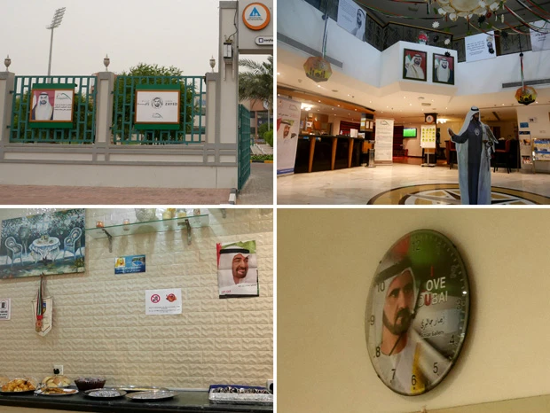 ホステルにはシェイク・ザイード様を筆頭にUAEの首長たちが飾られていた