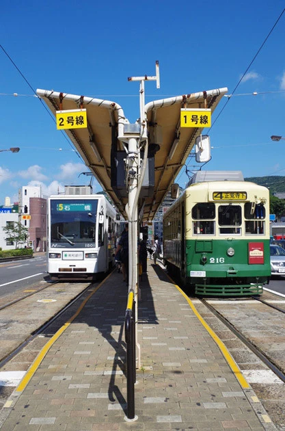 駅名の変更によって1系統と4系統の「正覚寺下」行きは「崇福寺」行きとなった