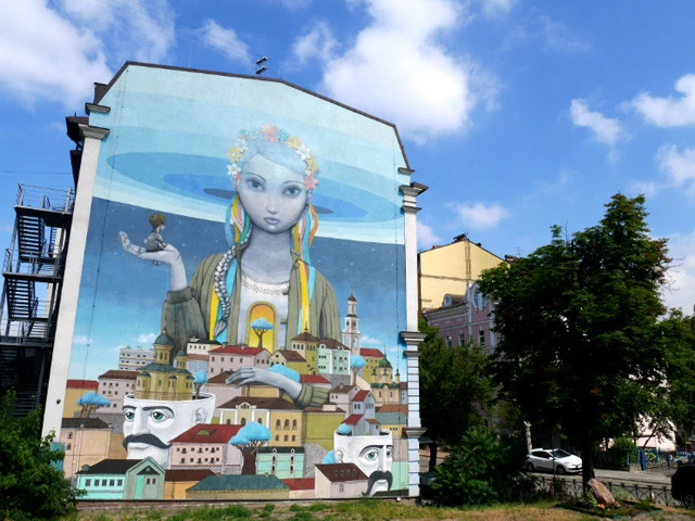 下町ボディール地区のウォールアート。クオリティーが高い