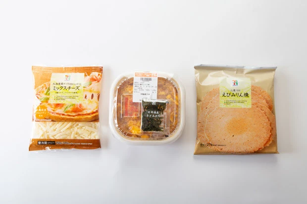 シュレッドチーズ+親子丼+えびせん