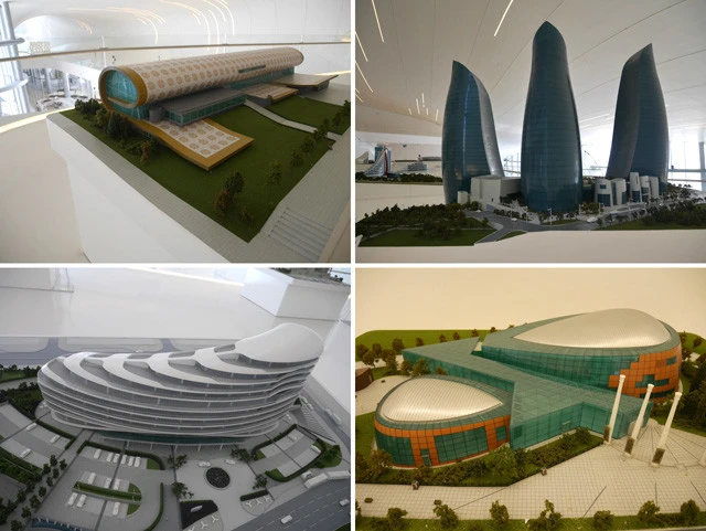 バクーの街にある建物の模型