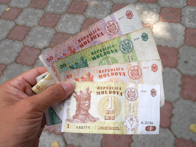 モルドバ通貨。貨幣価値もさることながら、紙幣のサイズが小さめなところに奥ゆかしささえ感じる