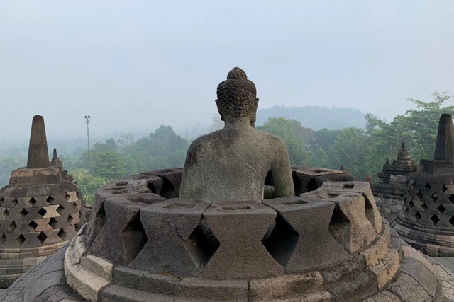 後ろから見るとなんだか哀愁が漂う仏像