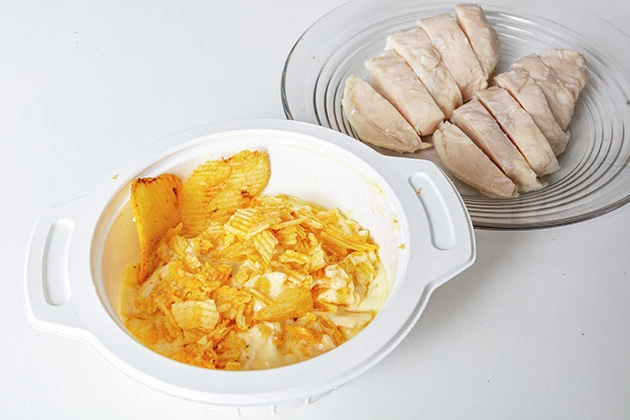 (3)完成!「サラダチキンのバターチーズフォンデュ」