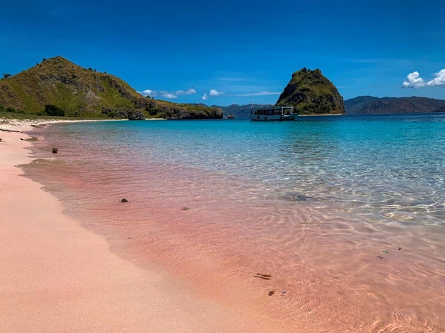 ロングビーチも十分にピンクの砂で、写真映えする!