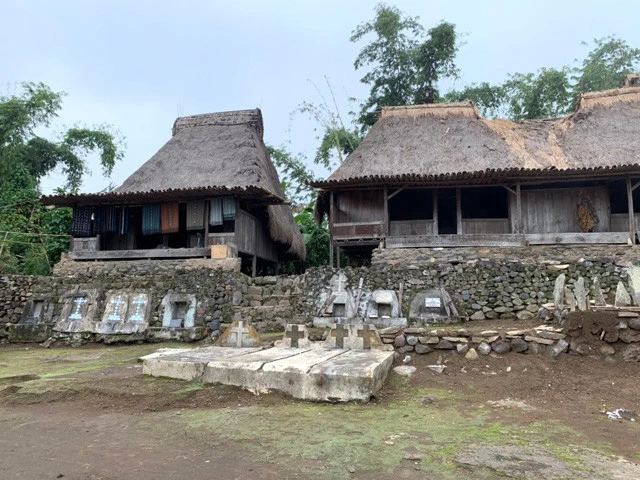 お墓のスタイルはカトリック。家々に囲まれるようにお墓がある