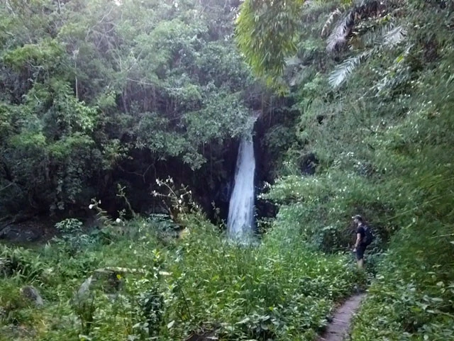 マークと滝へお散歩。これといって特別な滝にも見えない