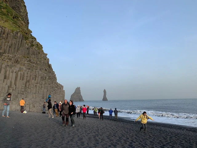 パフィンが見れたうれしさで小躍りするナオミちゃん（右）