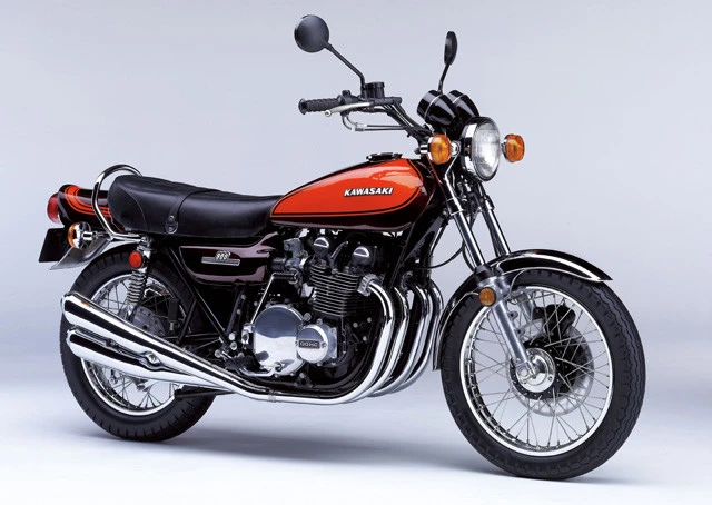 カワサキ「Z1」。1972年に川崎重工が海外市場向けに販売した輸出専用。自主規制のため日本では販売せず