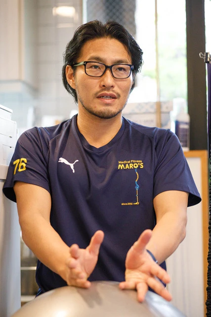 腰痛改善スタジオ「ＭＡＲＯ’Ｓ」の伊藤和磨さん