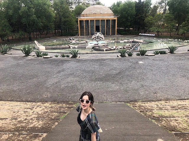 かつてメキシコシティに安全な水を供給していたCarcamo de Dolores。上空から見ると走っているおじさんに見える、グーグルアース映えの噴水