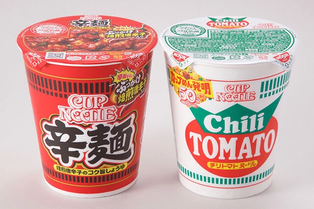 カップヌードル辛麺（日清）×カップヌードル　チリトマトヌードル（日清）