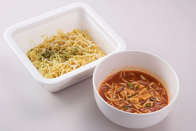 麻婆スープをつけ汁に。マヨがいいアクセント