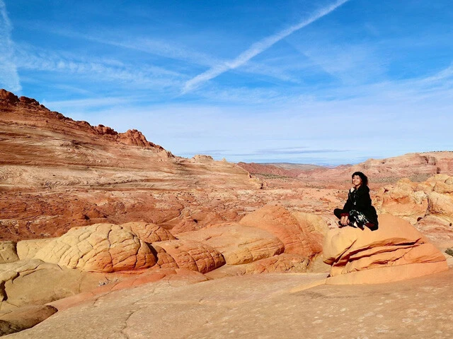 ハンバーガー岩の近くにはメロンパンのような岩も