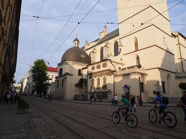 ウクライナのリヴィウの街中