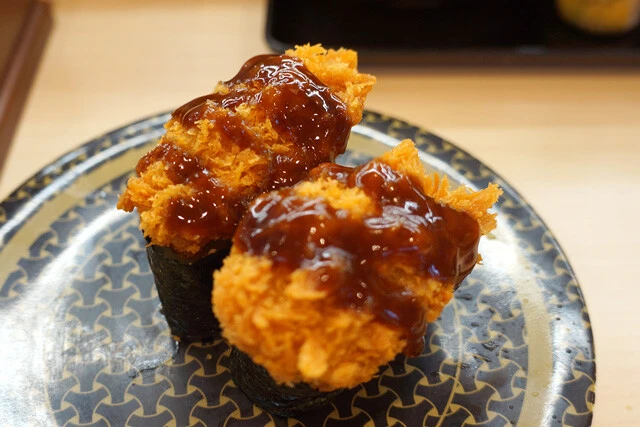 「広島県産カキフライ軍艦（お好みソース）」