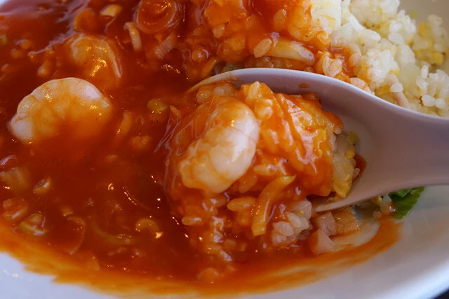 エビチリ＆チャーハンで