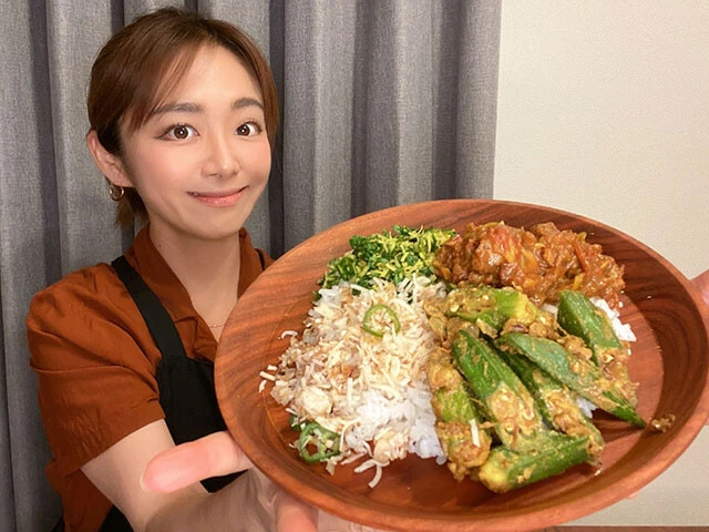 スリランカカレーは数種類のカレーや惣菜が一緒に盛られています！