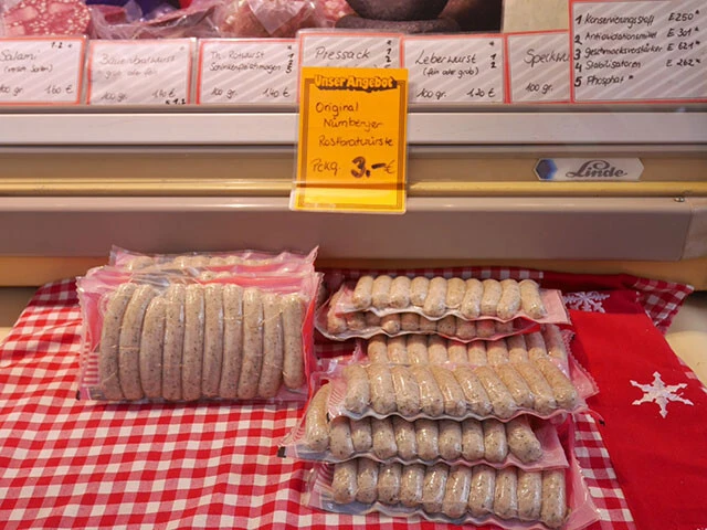 肉屋で見つけたニュルンベルガーソーセージ