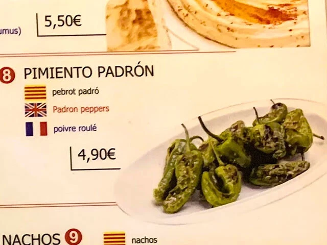 スペイン人の旅友アナと行ったバルセロナの飲み屋のメニュー