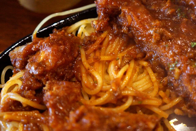 そしてパスタを掘り起こす