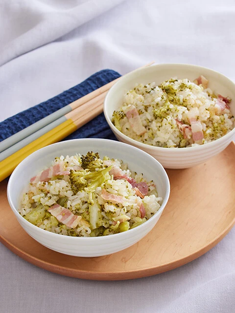 丸ごとブロッコリーの炊き込みご飯