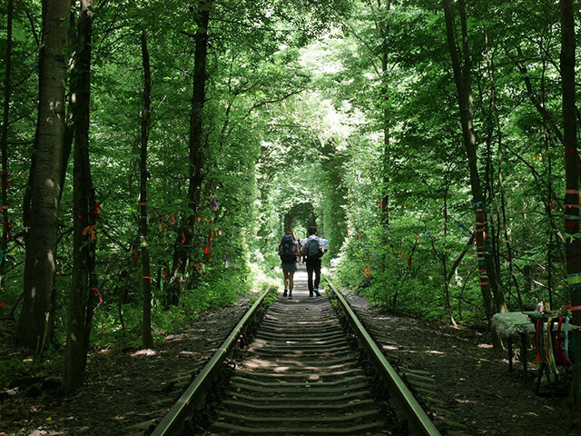 ウクライナの田舎町クレバンにある恋人たちの聖地「愛のトンネル」
