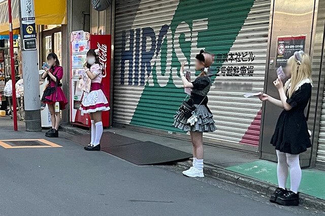 「メイド通り」を少し歩くだけでも多種多様なコンセプトのお店の女のコを見かけ、その店舗数の多さを感じさせる
