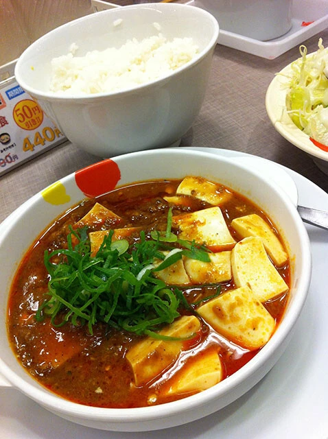 松屋「マーボ豆腐定食」2012年。松屋の麻婆豆腐初期スタイル。この未成熟な味をもう一度食べたい