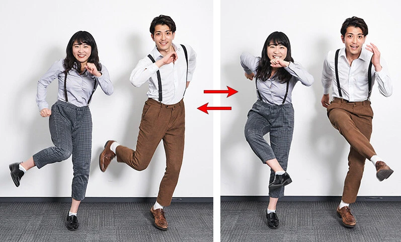 ②右足を右に素早く4回、くるぶしを壁にぶつけるイメージで。歌詞に合わせて！ 4回繰り返す