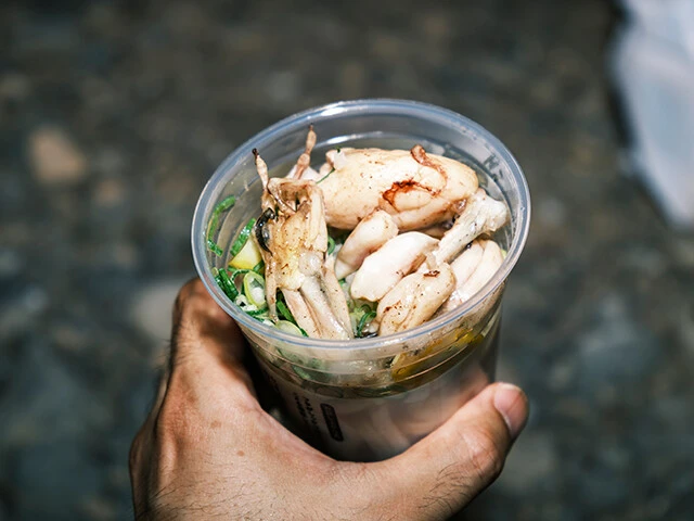 カエル肉入りシェイクうどん！