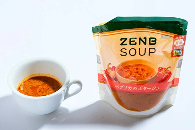 (29)パプリカのポタージュ(ZENB)338円/パプリカとトマトで仕上げたポタージュ。ゼンブスープシリーズの中でずぬけて評価が高かった