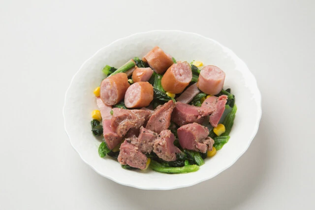 【火曜日】肉を使った満足ほうれん草（糖質計およそ6.2g）