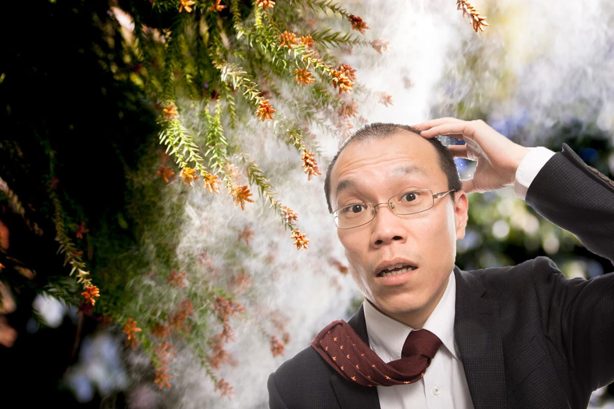 花粉症の季節はそのストレスも大敵だが、花粉そのものも頭皮を襲う